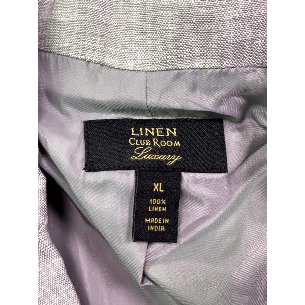 Club Room Luxury Mens XL Light Grey 100% Linen Two Button Sport Coat Blazer NWT - Picture 5 of 15